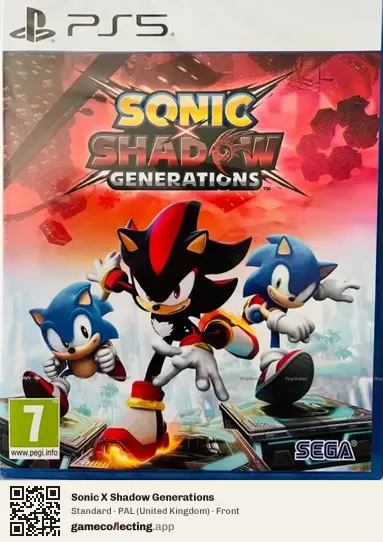 Sonic X Shadow Generations PlayStation 5, United Kingdom box front