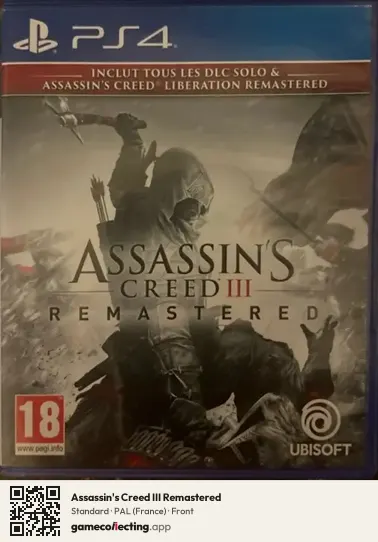 Assassin's Creed III Remastered PlayStation 4, France box front