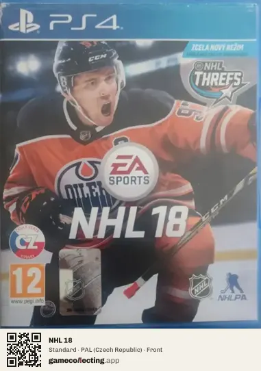 NHL 18 PlayStation 4, Czech Republic box front
