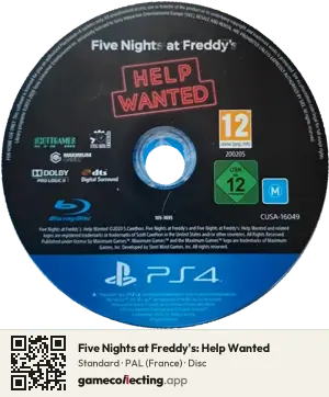Five Nights at Freddy's: Help Wanted PlayStation 4, PAL disc