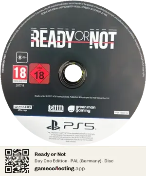 Ready or Not PlayStation 5, PAL disc