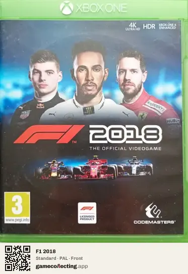 F1 2018 Xbox One, PAL box front