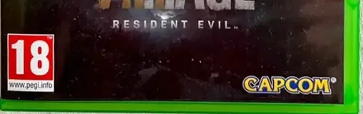 Resident Evil Village, the PEGI square on its front