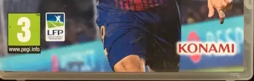 Pro Evolution Soccer 2018, the PEGI square on its front