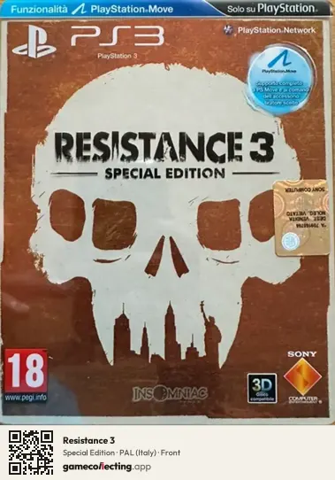 Resistance 3 PlayStation 3, Italy box front