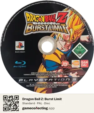 Dragon Ball Z: Burst Limit PlayStation 3, PAL disc