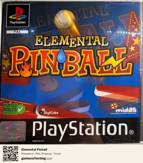 Elemental Pinball PlayStation, France box front