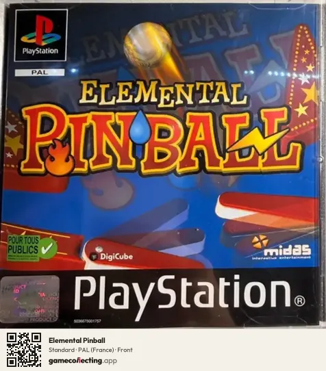 Elemental Pinball PlayStation, France box front