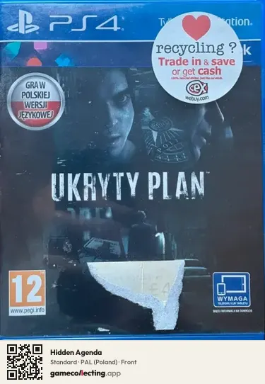 Hidden Agenda PlayStation 4, Poland box front