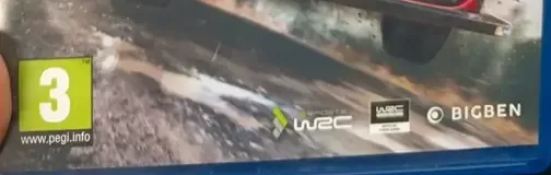 WRC 8, the PEGI square on its front