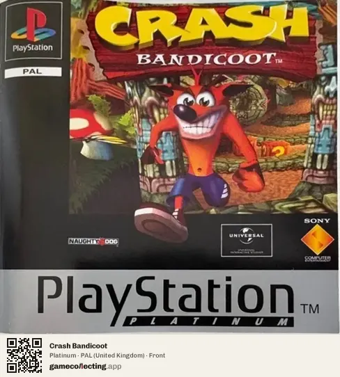 Crash Bandicoot PlayStation, United Kingdom box front
