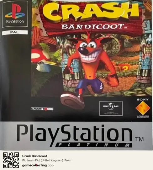 Crash Bandicoot PlayStation, United Kingdom box front