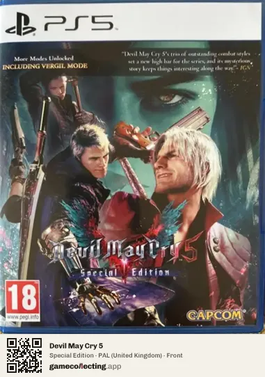 Devil May Cry 5 PlayStation 5, United Kingdom box front