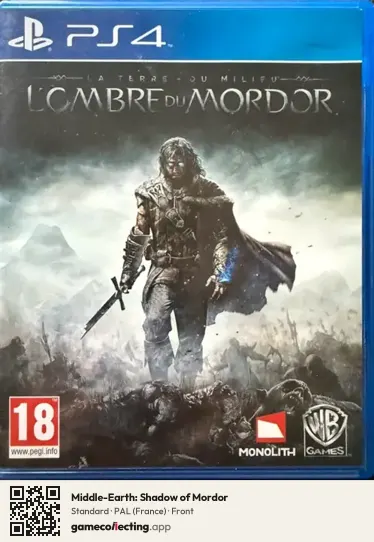 Middle-Earth: Shadow of Mordor PlayStation 4, France box front