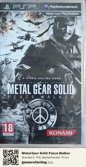 Metal Gear Solid: Peace Walker PlayStation Portable, Netherlands box front