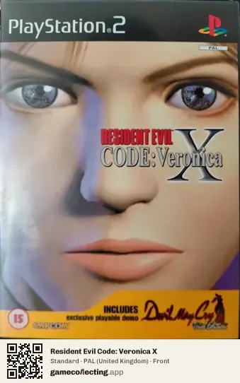 Resident Evil Code: Veronica X PlayStation 2, United Kingdom box front
