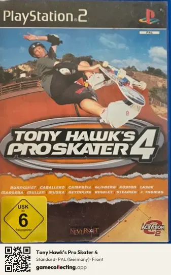 Tony Hawk's Pro Skater 4 PlayStation 2, Germany box front