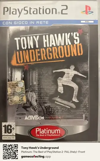 Tony Hawk's Underground PlayStation 2, Italy box front