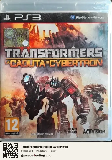 Transformers: Fall of Cybertron PlayStation 3, Italy box front