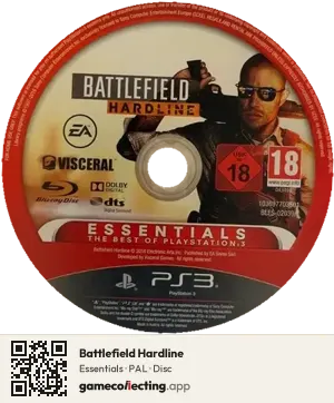 Battlefield Hardline PlayStation 3, PAL disc