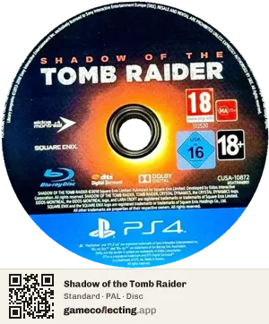 Shadow of the Tomb Raider PlayStation 4, PAL disc