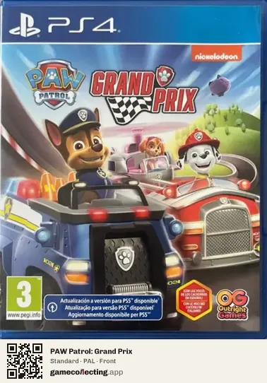 PAW Patrol: Grand Prix PlayStation 4, PAL box front