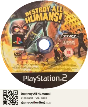 Destroy All Humans! PlayStation 2, PAL disc