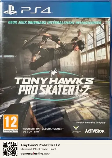 Tony Hawk's Pro Skater 1 + 2 PlayStation 4, France box front