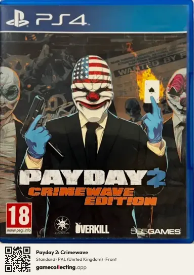 Payday 2: Crimewave PlayStation 4, United Kingdom box front