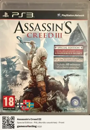 Assassin's Creed III PlayStation 3, Nordic countries box front