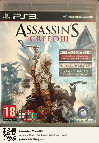 Assassin's Creed III PlayStation 3, Nordic countries box front