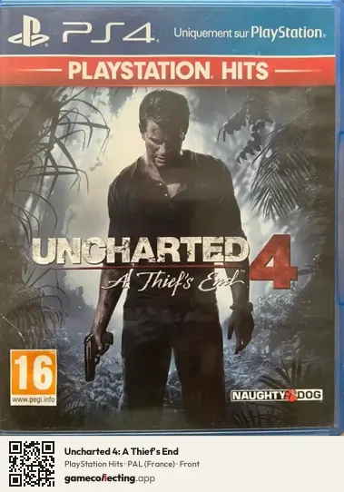 Uncharted 4: A Thief's End PlayStation 4, France box front