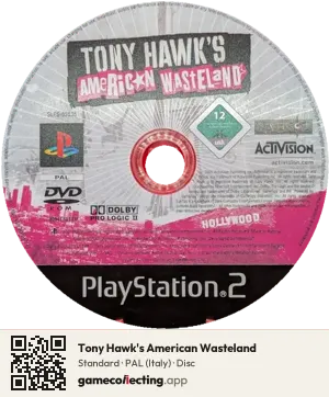 Tony Hawk's American Wasteland PlayStation 2, PAL disc