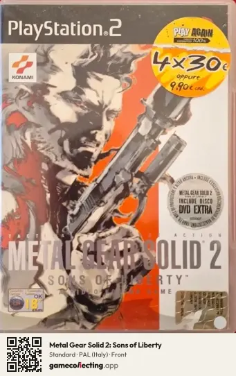 Metal Gear Solid 2: Sons of Liberty PlayStation 2, Italy box front