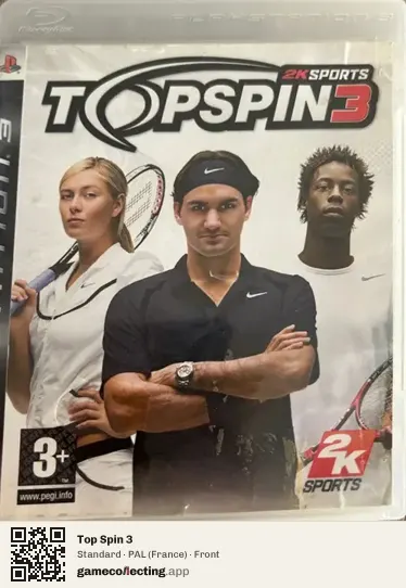 Top Spin 3 PlayStation 3, France box front