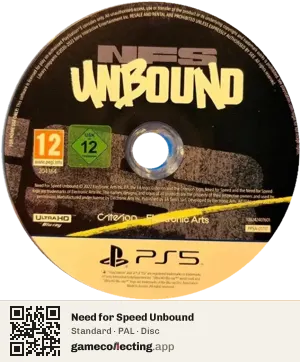 Need for Speed Unbound PlayStation 5, PAL disc