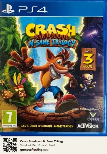 Crash Bandicoot N. Sane Trilogy PlayStation 4, France box front