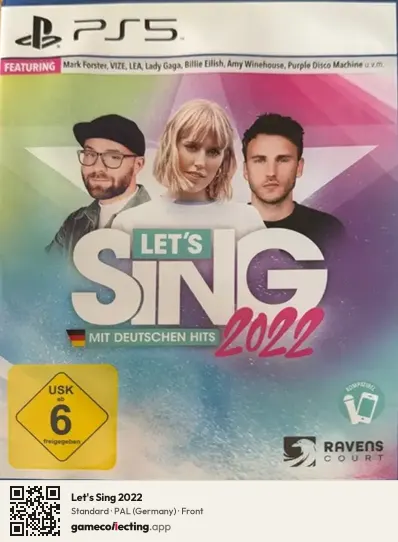 Let's Sing 2022 PlayStation 5, Germany box front