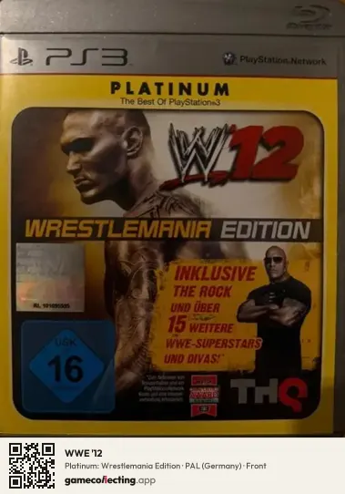 WWE '12 PlayStation 3, Germany box front