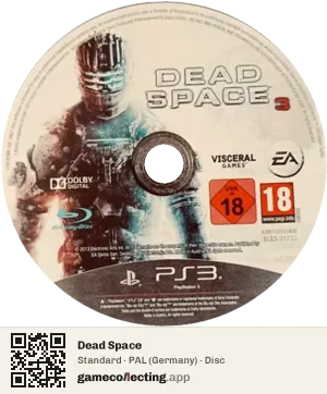 Dead Space PlayStation 3, PAL disc