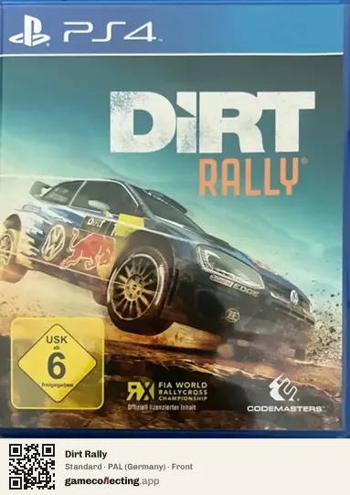 Dirt Rally PlayStation 4, Germany box front
