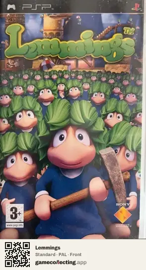 Lemmings PlayStation Portable, PAL box front