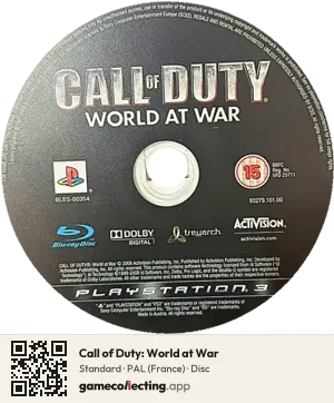 Call of Duty: World at War PlayStation 3, PAL disc