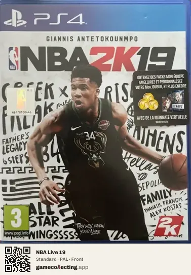 NBA Live 19 PlayStation 4, PAL box front