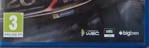 WRC 7, the PEGI square on its front
