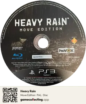 Heavy Rain PlayStation 3, PAL disc