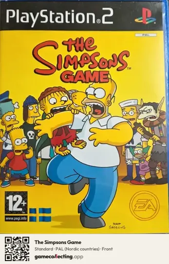 The Simpsons Game PlayStation 2, Nordic countries box front