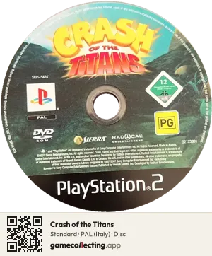 Crash of the Titans PlayStation 2, PAL disc