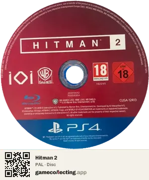 Hitman 2 PlayStation 4, PAL disc