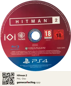 Hitman 2 PlayStation 4, PAL disc